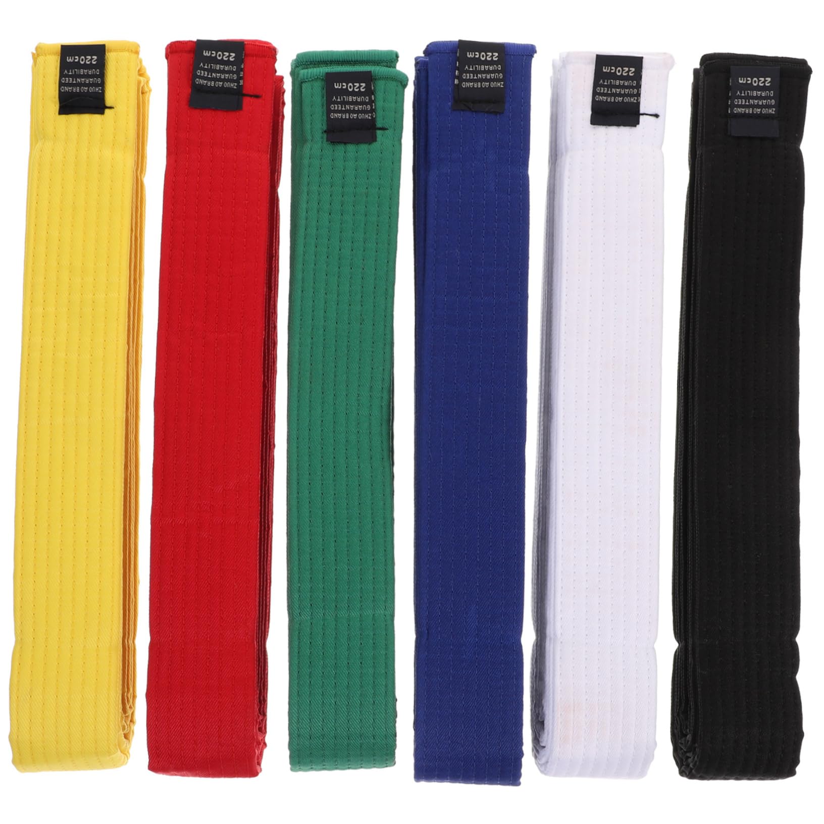 ibasenice 6 Cinture da Taekwondo Traspiranti e Delicate sulla Pelle Leggere e Resistenti in Cotone per Allenamento e Gradi
