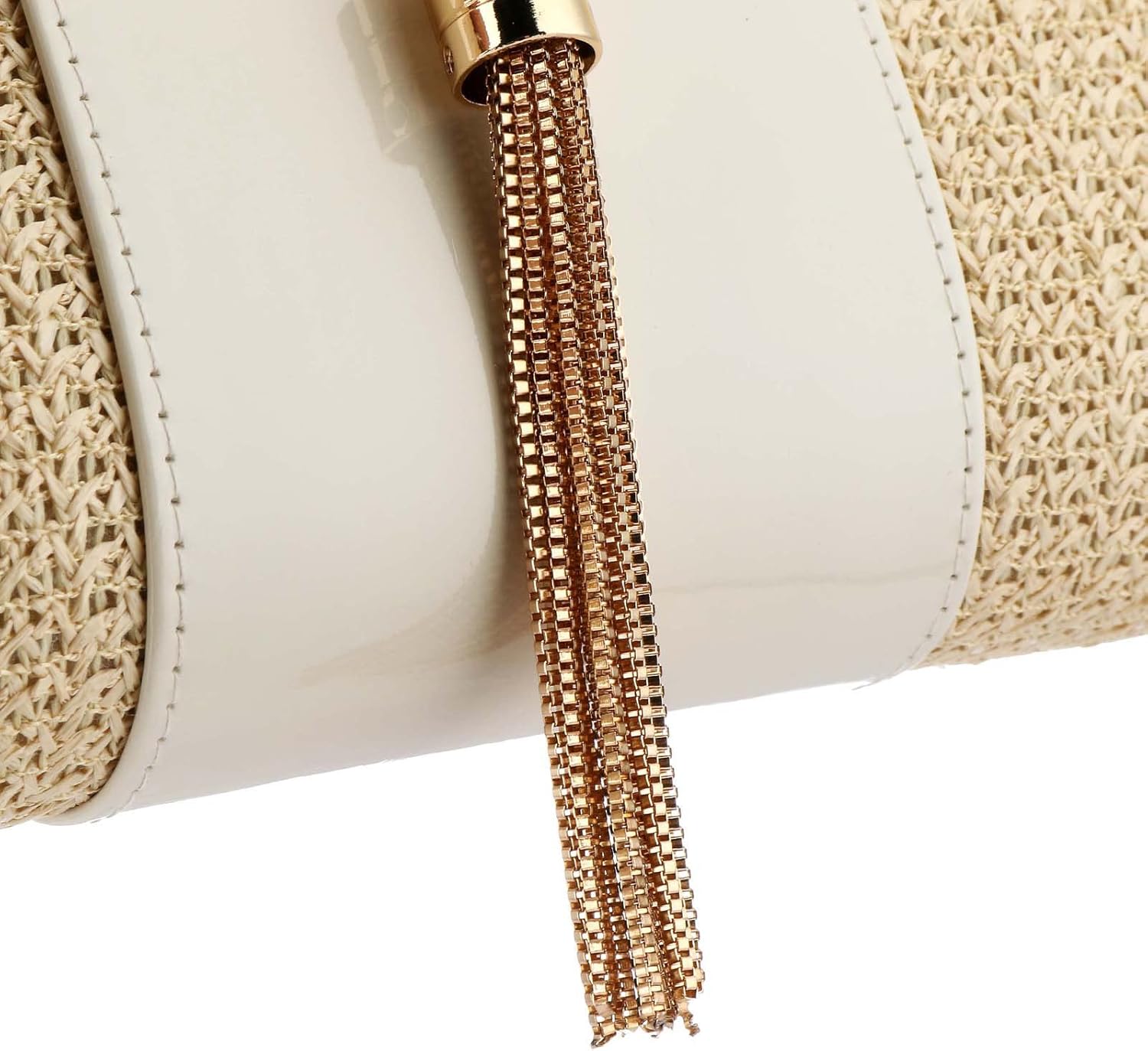 Straw Handbag Evening Bag Clutch Purses for Women, Fashion Summer Beach Tote Tassels Straw Clutch - Image 6