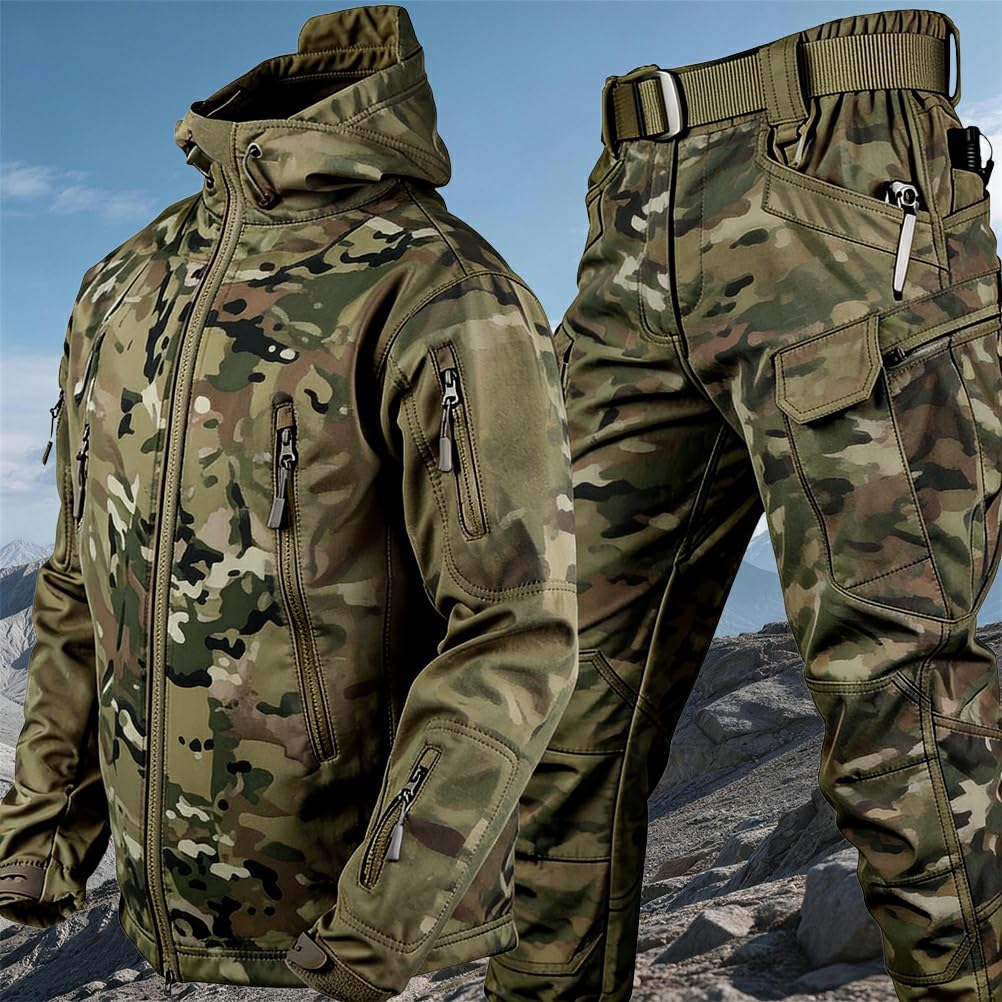 Onsoyours Airsoft Tarnanzug Herren Paintball Combat Shirt Taktische Hose Militär Anzug Outdoor Camouflage Jagdbekleidung