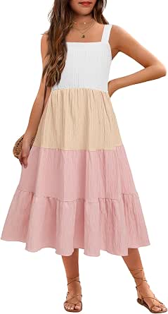 Girls' Summer Boho Strap Tiered Cami Maxi Dress