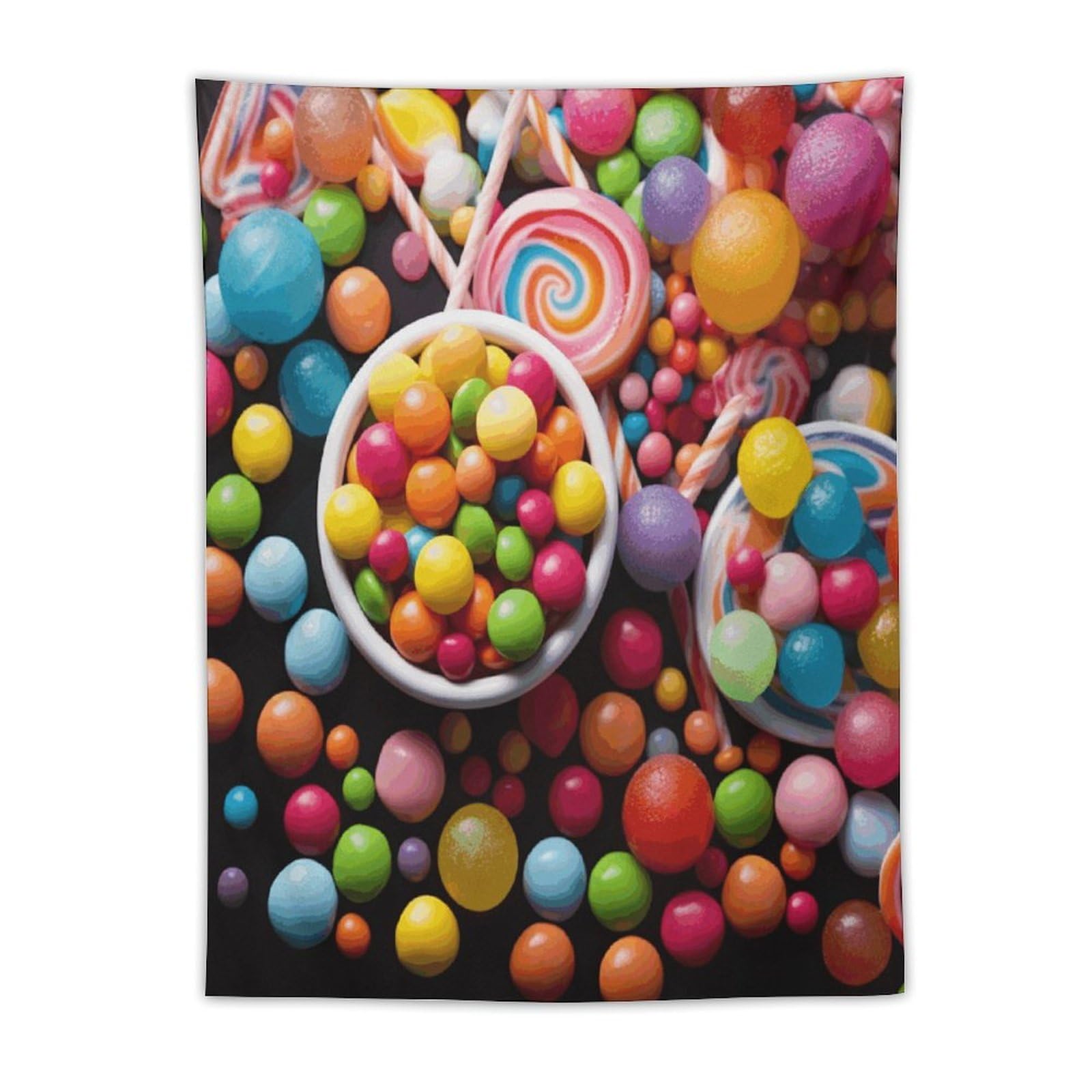 MUSM Colour Candy Tapestry with Installation Kit Personalized Wall Tapestry Aesthetic Tapestries Backdrop Banner Wall Art Hanging Decor for Home Picnic Beach Blanket 30"x40"
