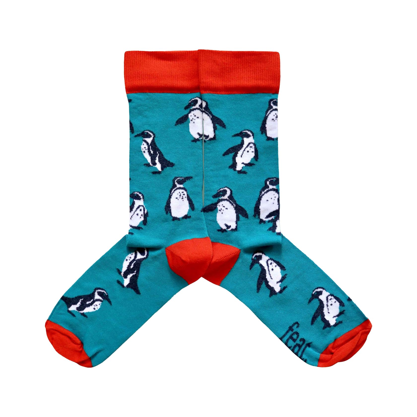 Feat Sock Co Unisex Blue Penguin Socks, Crew Length, Gift, Novelty, Smart Casual, Combed Cotton (Uk, Numeric, 4, 7, Regular, Regular)