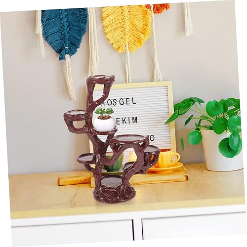 Miniatura 5 de Yardwe Elegante soporte de planta de resina elevada para maceta, base estable para soporte de bonsái de resina