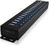 ICY BOX USB HUB (17 Ports) 16x USB & 1x USB Laden USB 3.2 Gen 1 (5 Gbit/s pro Port) mit 96W Netzteil USB-A Aluminium IB-HUB1717-U3
