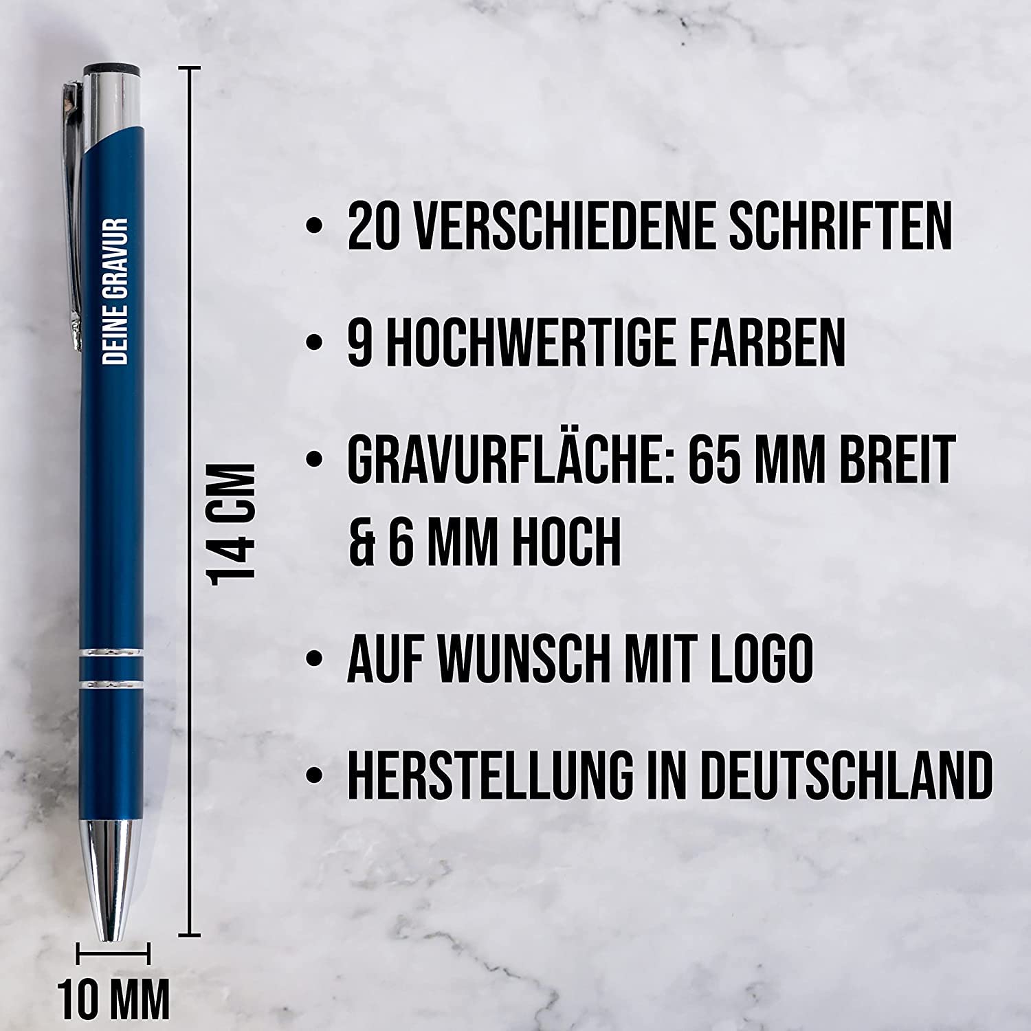 Personalisiertes Kugelschreiber-Set 'Kosmos' – Mit Gravur, Werbekugelschreiber, Verschiedene Farben, 15 Cm