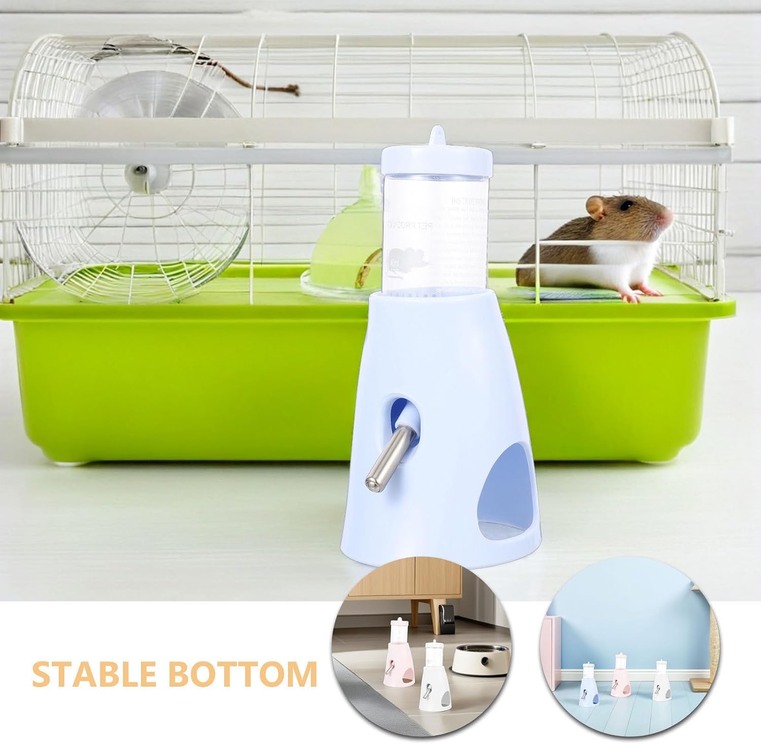 3pcs Standing Small Animal Water Bottle with Roll Bead, Pp Metal | Portable Travel Friendly Design, Easy Cleaning, for Hamster and Chinchilla