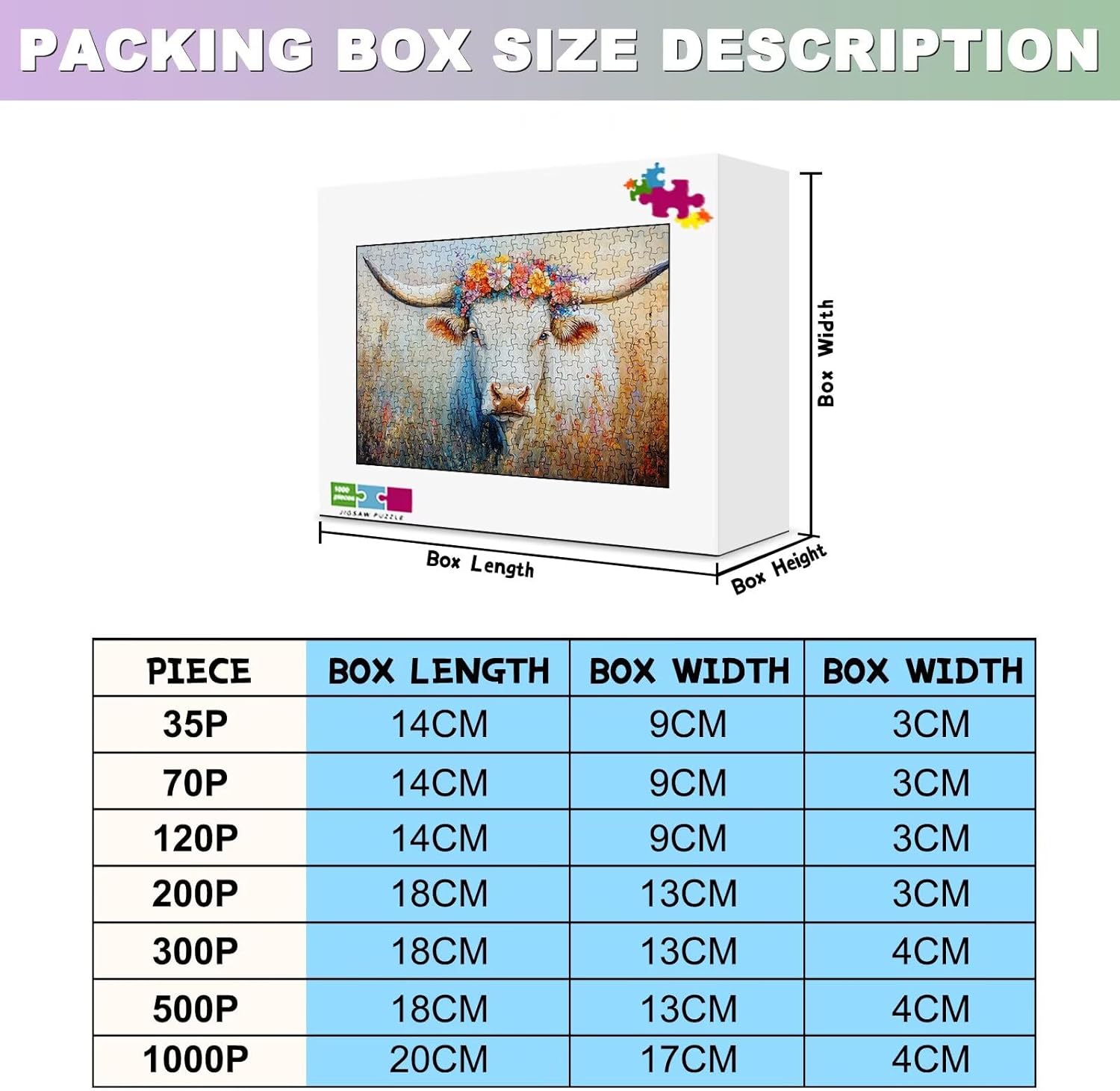 Flower - Crowned Cow Jigsaw Puzzles for Adults 1000 Pieces Challenging Puzzle Perfect for Game Nights 1000 Piece Jigsaw Puzzles Family Friends and Lovers Finished Size 20 x30