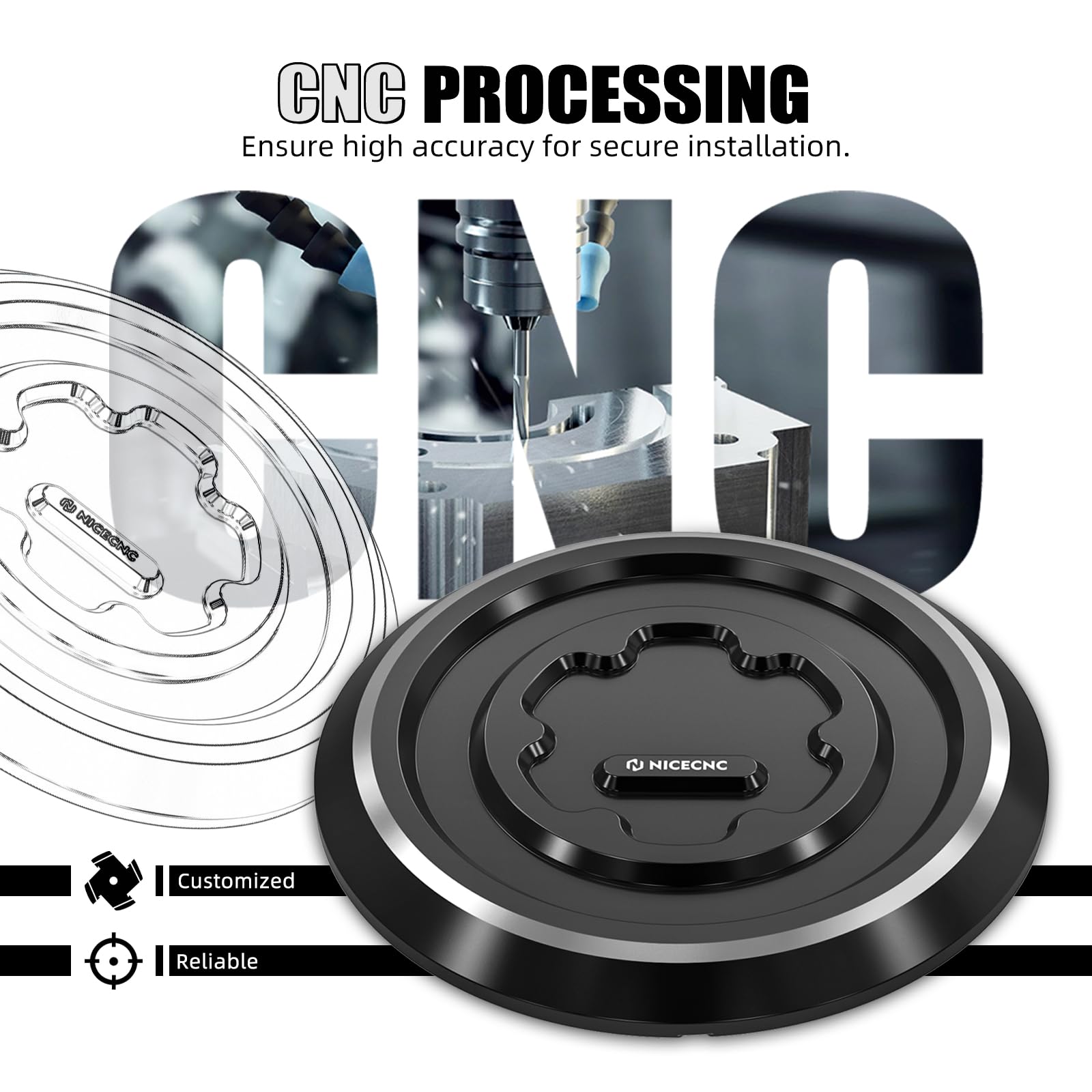 NICECNC Copertura Derby nera Coperchio Destro Coperchio Primario Compatibile con Harley Sportster RH1250S 2021-2024, Pan America 2021-2024, Nightster RH975 2023-2024, Ricambio per 25701449