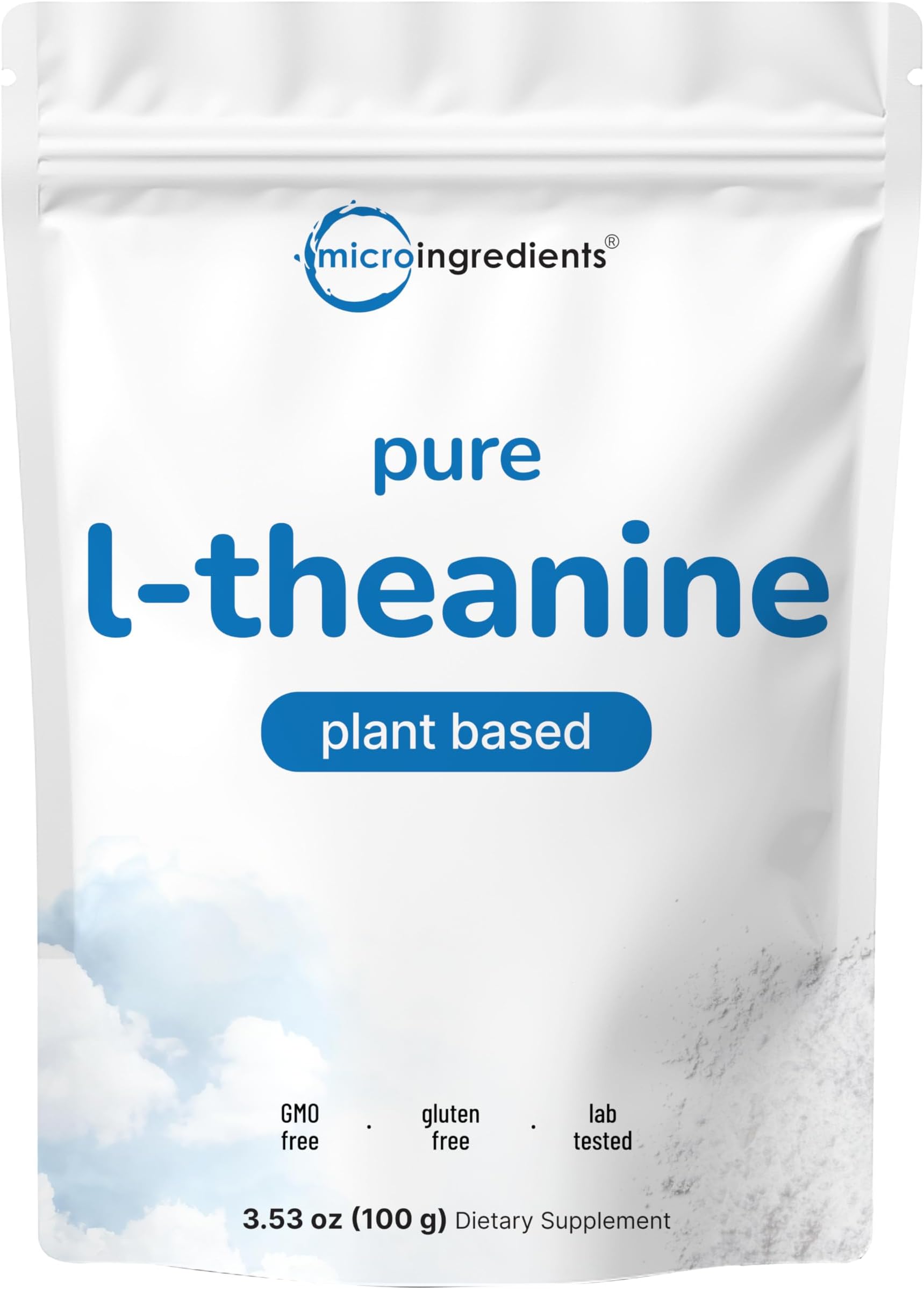Micro Ingredients Pure L-Theanine Powder, 100 Grams (1 Year Supply), Filler Free, No GMOs and Vegan Friendly