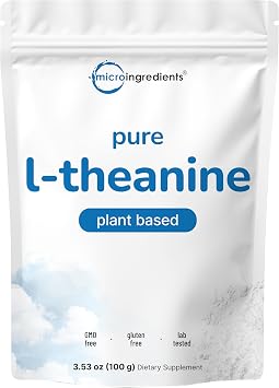 Pure L-Theanine Powder, 100 Grams 1 Year Supply, Filler Free, No GMOs and Vegan Friendly