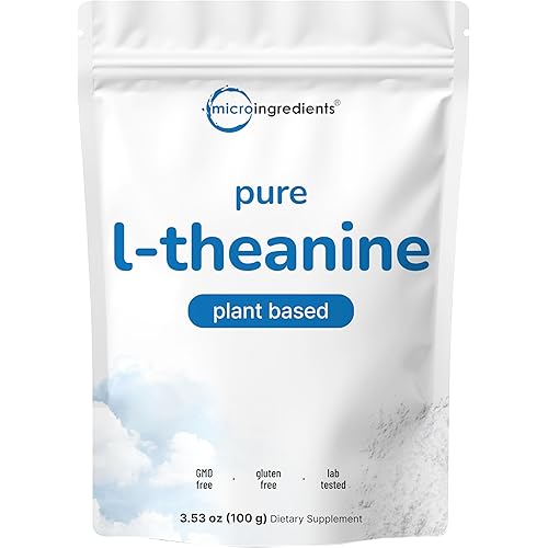 Pure L-Theanine Powder, 100 Grams (1 Year Supply), Filler Free, No GMOs and Vegan Friendly