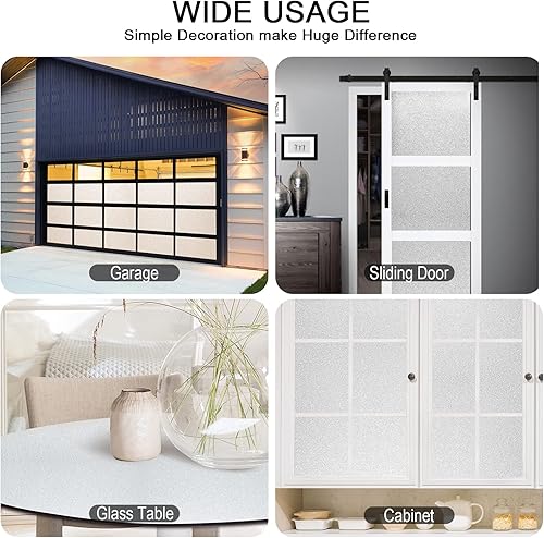 Miniatura 8 de Shackcom - 2 rollos de 45.2 x 118 pulgadas, película de privacidad para ventana de baño - Adhesión estática no adhesiva - Bloqueo UV del sol