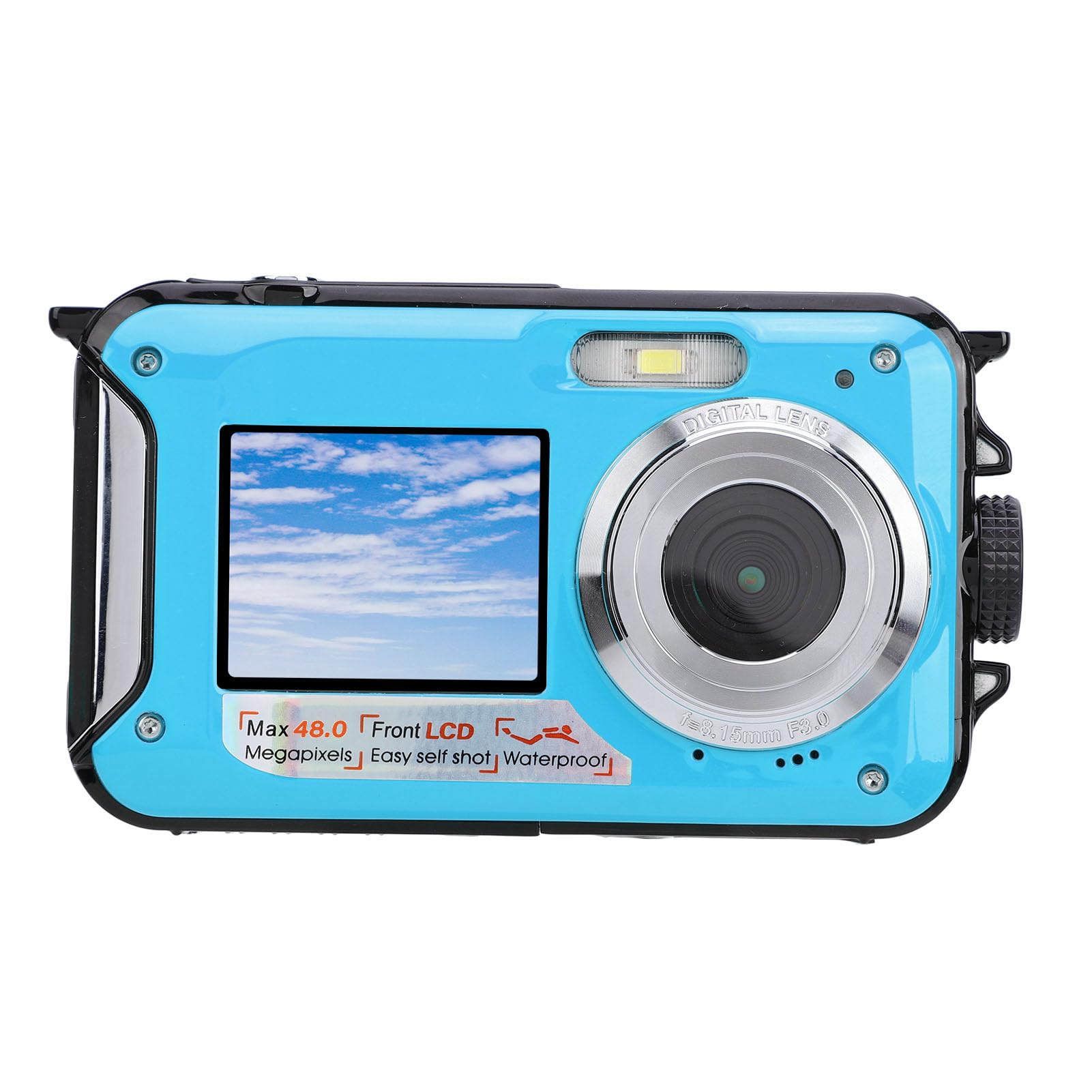 Water Camera, 11FT Autofocus Dual Screens Underwater Camera 2.7K 48MP for Snorkeling