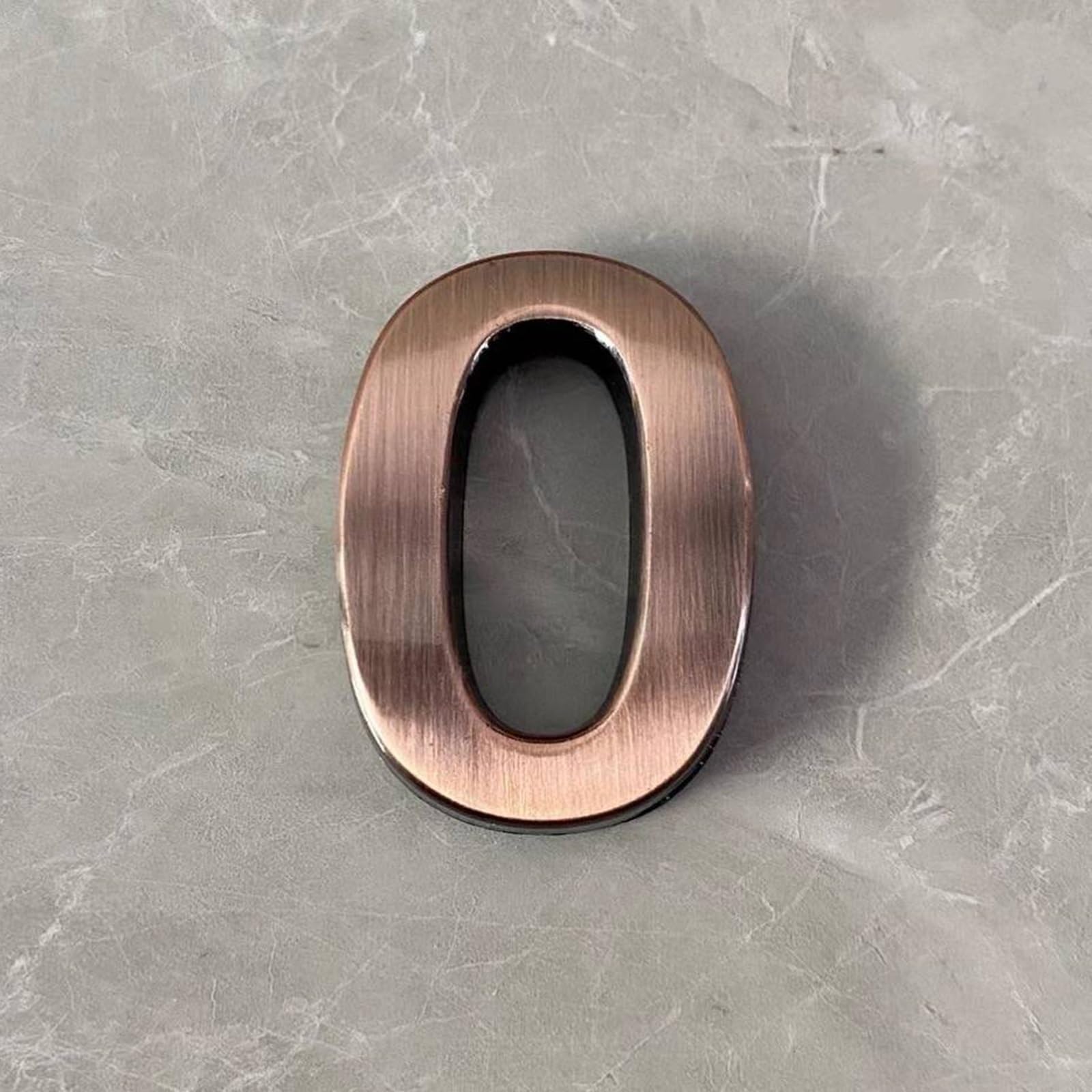 2 Inch Self Adhesive House Numbers Sticker 5cm Modern Door Number Bronze/Silver Mailbox Address Sign, for Wall Decor Garden Apartment Cafe Hotel Office Street Room Yard Exterior Decorative(Bronze 0)