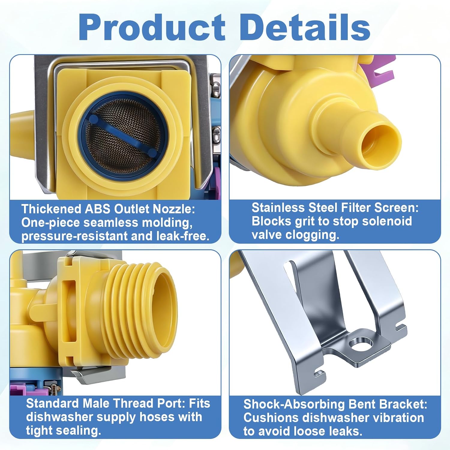 WD15X27703 Dishwasher Water Inlet Valve, Fits GE Hotpoint Model, 120V 60Hz