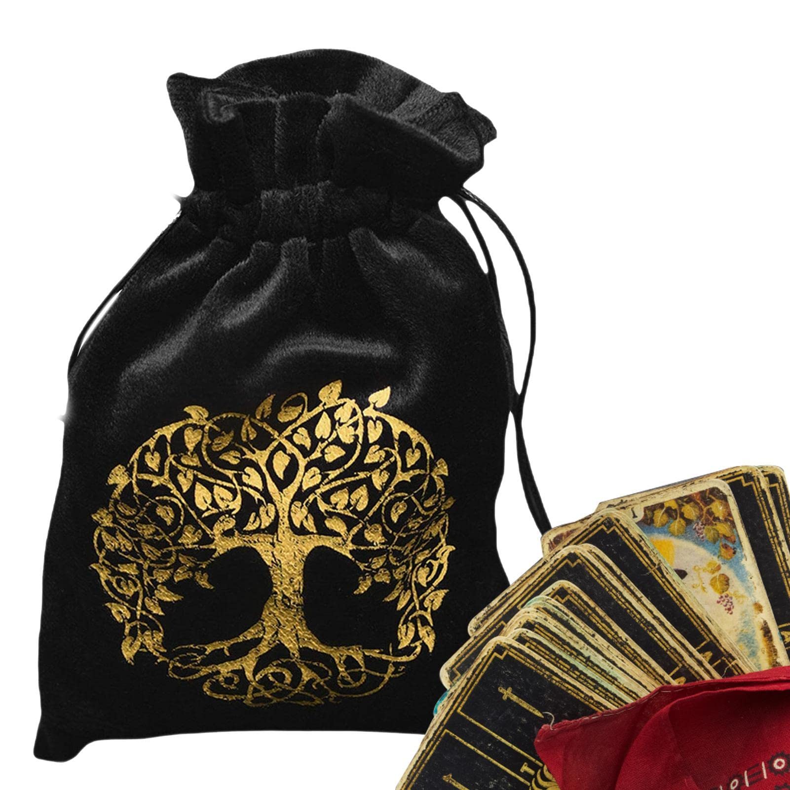 Tarotkaarten opbergtas, buidel, sieradenbuidel voor Tarot Rune kristaldobbelstenen fluwelen zakje met trekkoord, ideale maat voor Tarot orakelkaarten, sieraden, reiscadeauzakjes