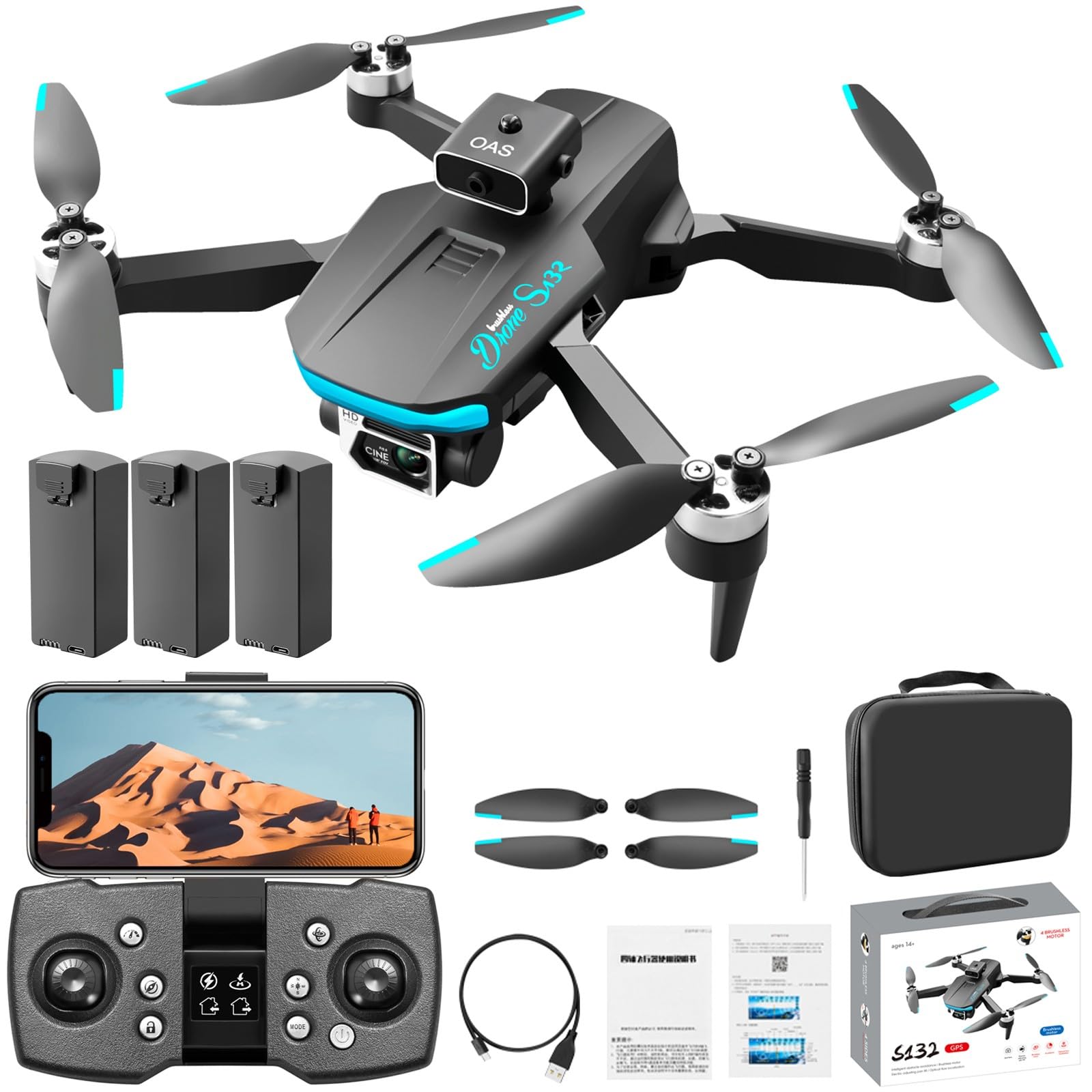 ドローン 4K画素カメラ搭載 Amazon.co.jp: S132 ドローン カメラ付き GPS搭載 ブラシレス