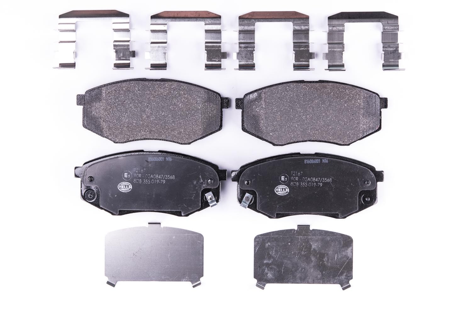 HELLA 8DB 355 019-791 Brake pad set - with acoustic wear warning - T2167 - for e.g. HYUNDAI / KIA