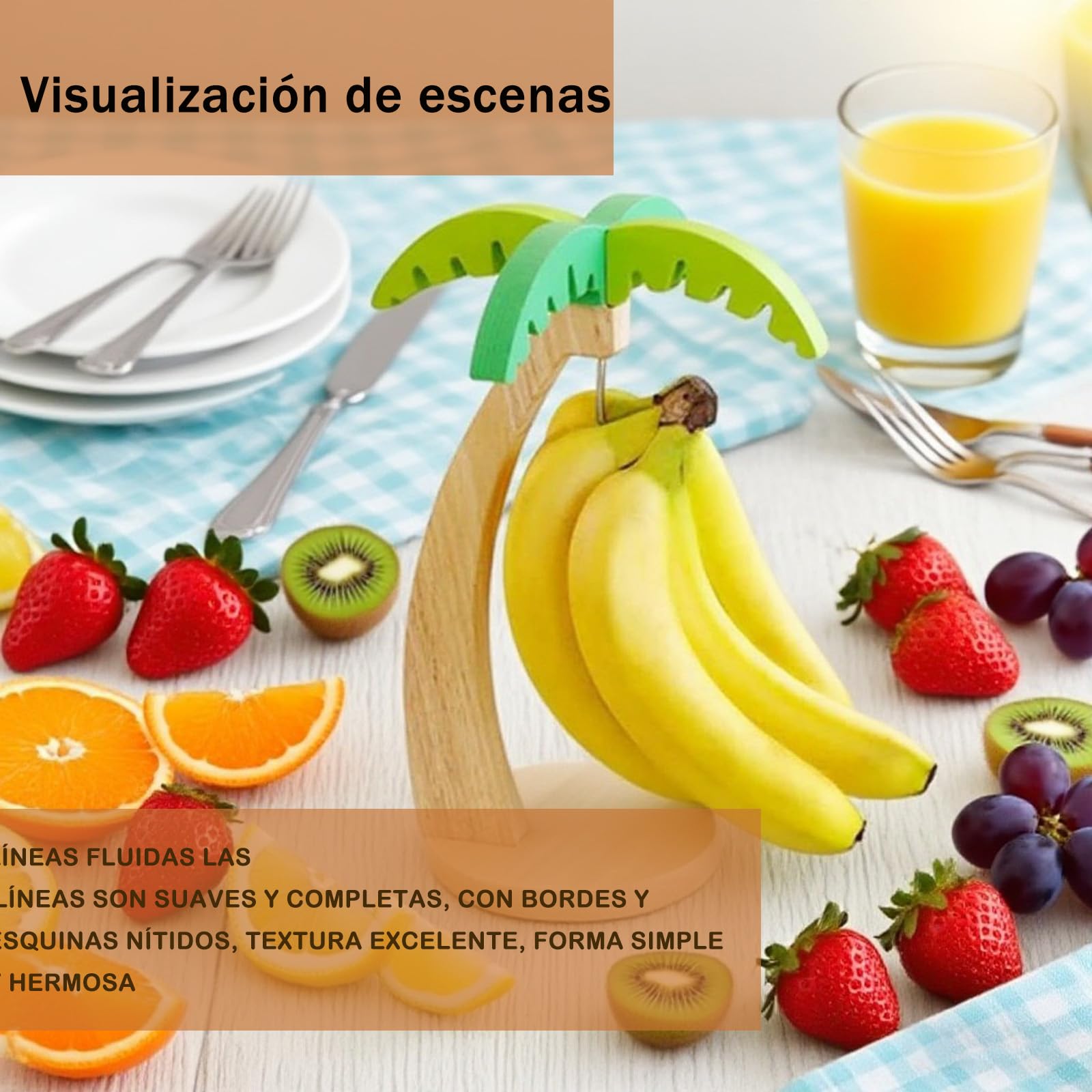 Supporto per banane, in acciaio inox, durevole, per banane e altri