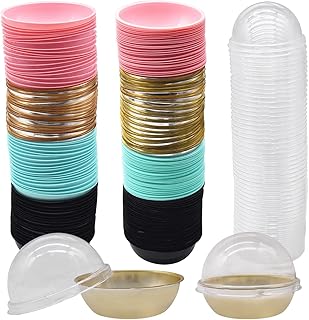 Przezroczyste plastikowe mini pudełko na ciasto, Saijer 120 szt. wielokrotnego użytku pudełko na muffiny pudełko na babeczki pudełko dekoracyjne pudełko nadaje się do ekspozycji ciast chleba plasterki kremu muffinki (4 kolory)