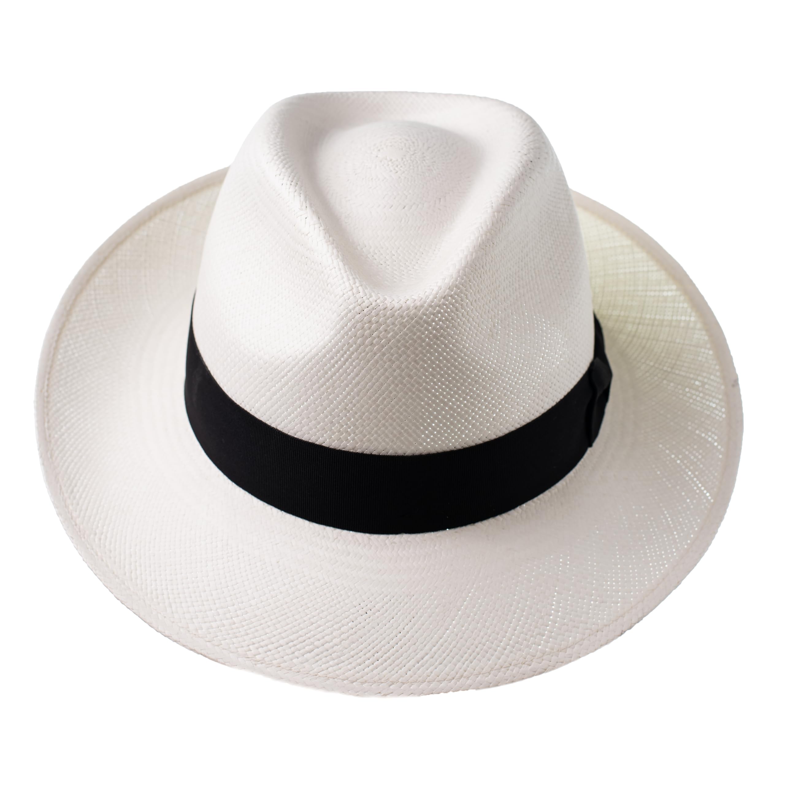 Cuenca 1905 Fedora Sombrero Panamá Genuino Vestir de Paja Toquilla, Tejido a Mano y Hecho 100% en Ecuador, Protección UV Natural, Panama Hat de Verano Hombre y Mujer