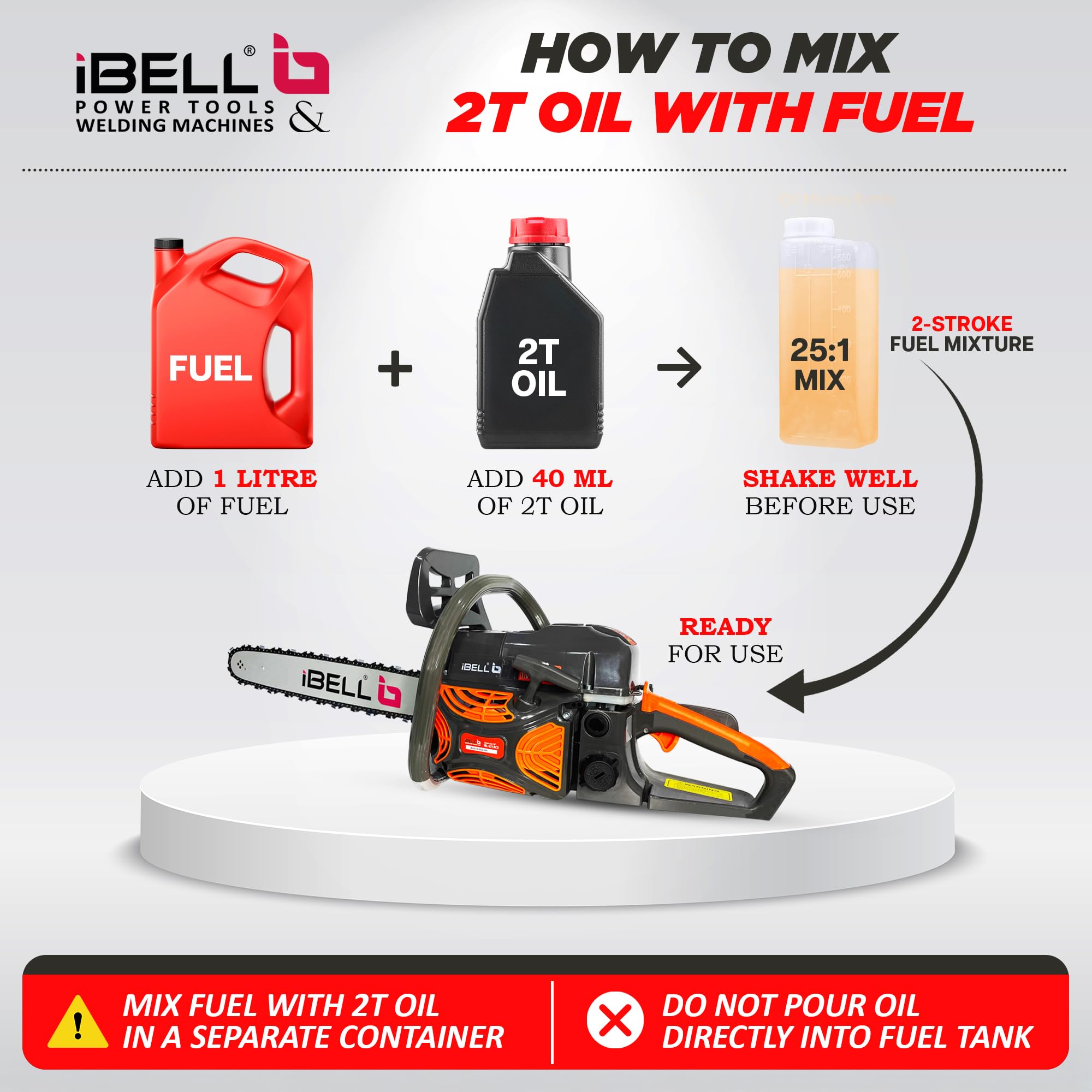 IBELL Petrol Chainsaw - 4.0HP, 62cc, 18" Bar -5 IBELL Petrol Chainsaw - 4.0HP, 62cc, 18" Bar -5
