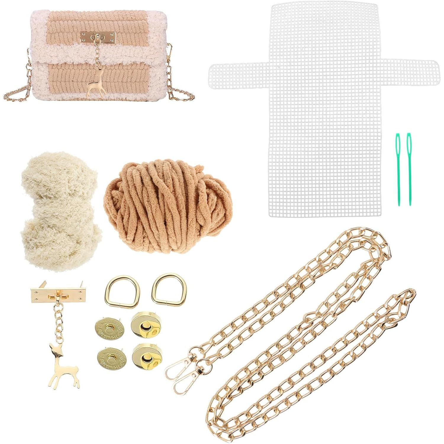 Homeaura DIY Knitting Crochet Bag Kit with Deer Design All-in-One | Easy to Use | Deer Pattern | for Beginners | Elegant Style | Gift Idea-image-18