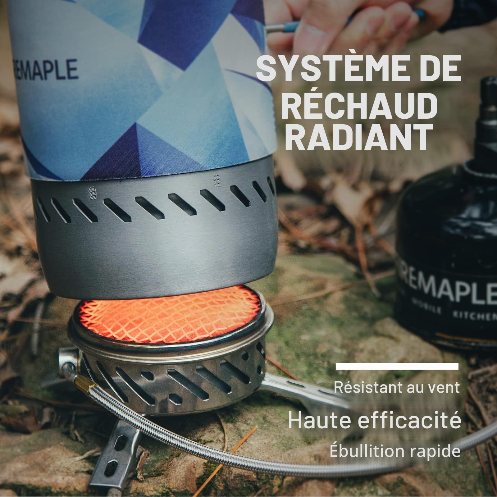 Fire-Maple Mars Réchaud Radiant Camping Randonnée | Système de cuisson coupe-vent avec régulateur de pression, idéal pour camping et trekking en plein air
