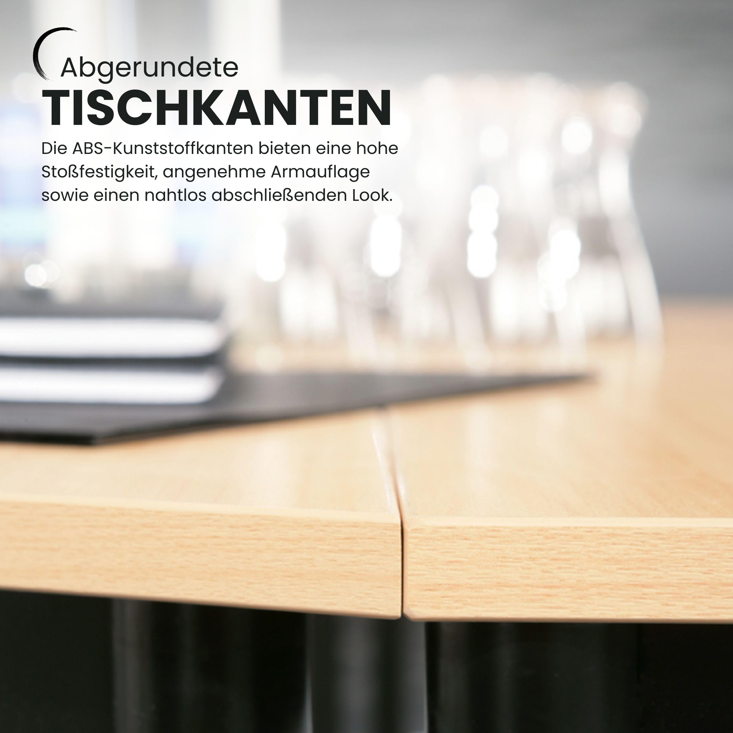 bümö Tisch, Multifunktionstisch 160 x 80 cm in grau - Besprechungstisch, Konferenztisch, Meetingtisch, Mehrzwecktisch, Pausentisch, Besprechungsraum, Meetingraum, Pausenraum