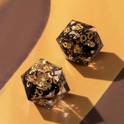 Miniatura 3 de YEMEKO Dados D20 individuales  0.866 in, dados D&D de 20 caras para Calabozos y Dragones, dados DND con borde afilado de resina, poliédricos hechos