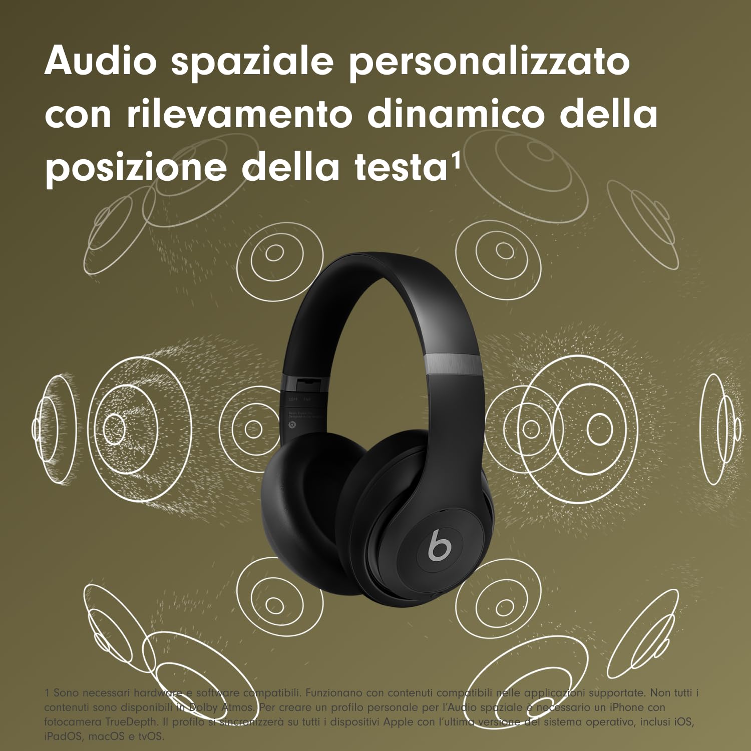 Beats Studio Pro - Cuffie Bluetooth wireless con cancellazione del rumore - Audio spaziale personalizzato, audio lossless USB-C, compatibilità con Apple e Android - Nero