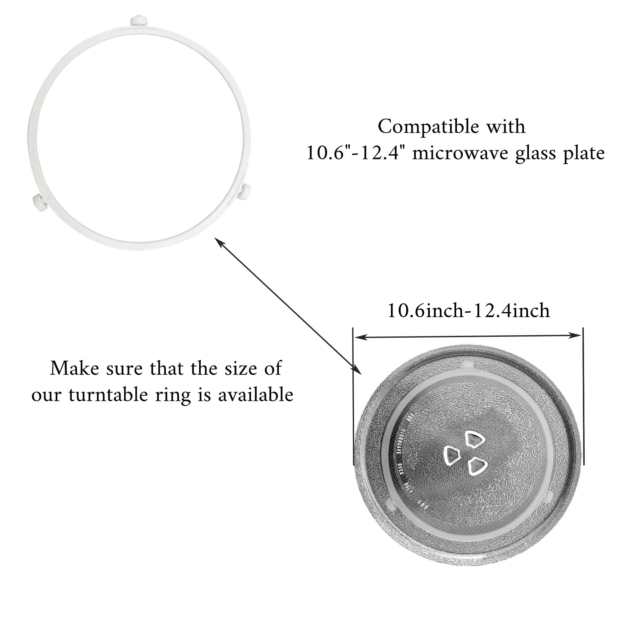 SDTC Tech Plateau tournant pour micro-ondes de 22,1 cm avec rouleaux de 15 mm | Diamètre extérieur de l'anneau 221 mm, hauteur des rouleaux 15 mm | 1 support de plateau rotatif