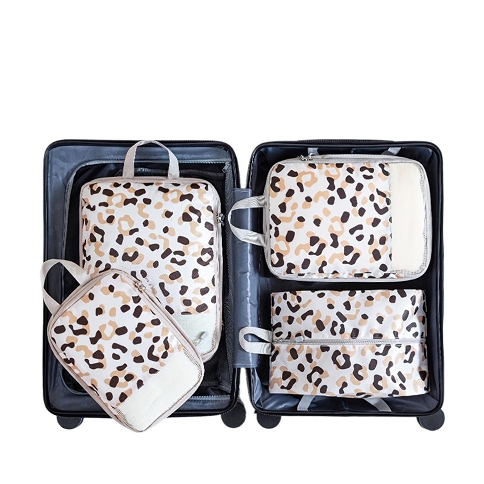 Set Organizer Per Valigia Set di 4 borse portaoggetti a compressione, cubi di imballaggio pieghevoli di grande capacità, lavabili, espandibili(Color 04)