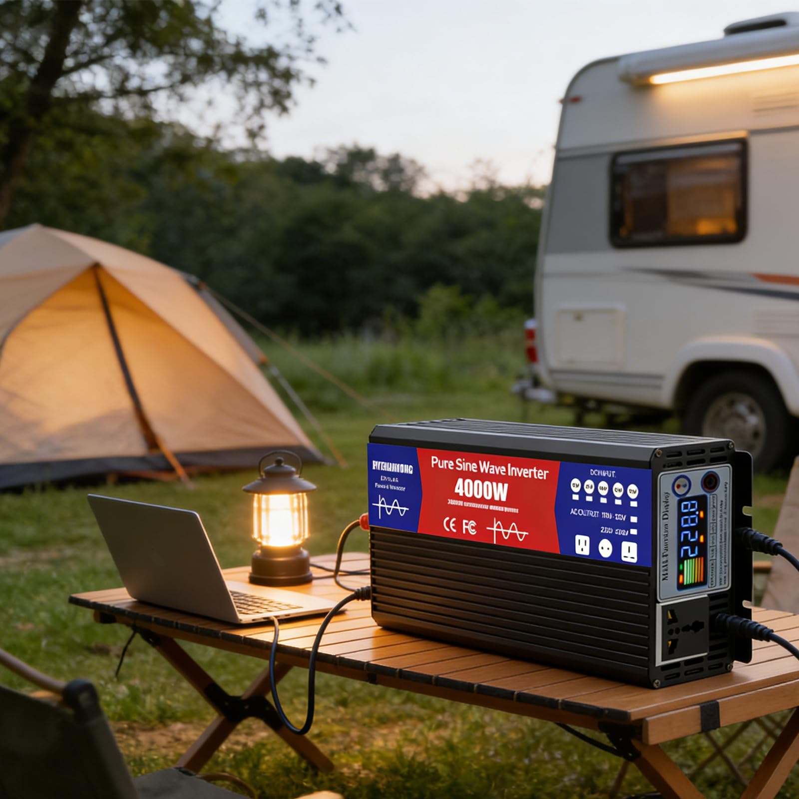 Inversor Híbrido Eólico Solar de Onda Senoidal Pura de 4000W | Convertidor de corriente de 72V 60V 48V 24V 12V DC a 110V/220V AC para coche, energía solar, inversor