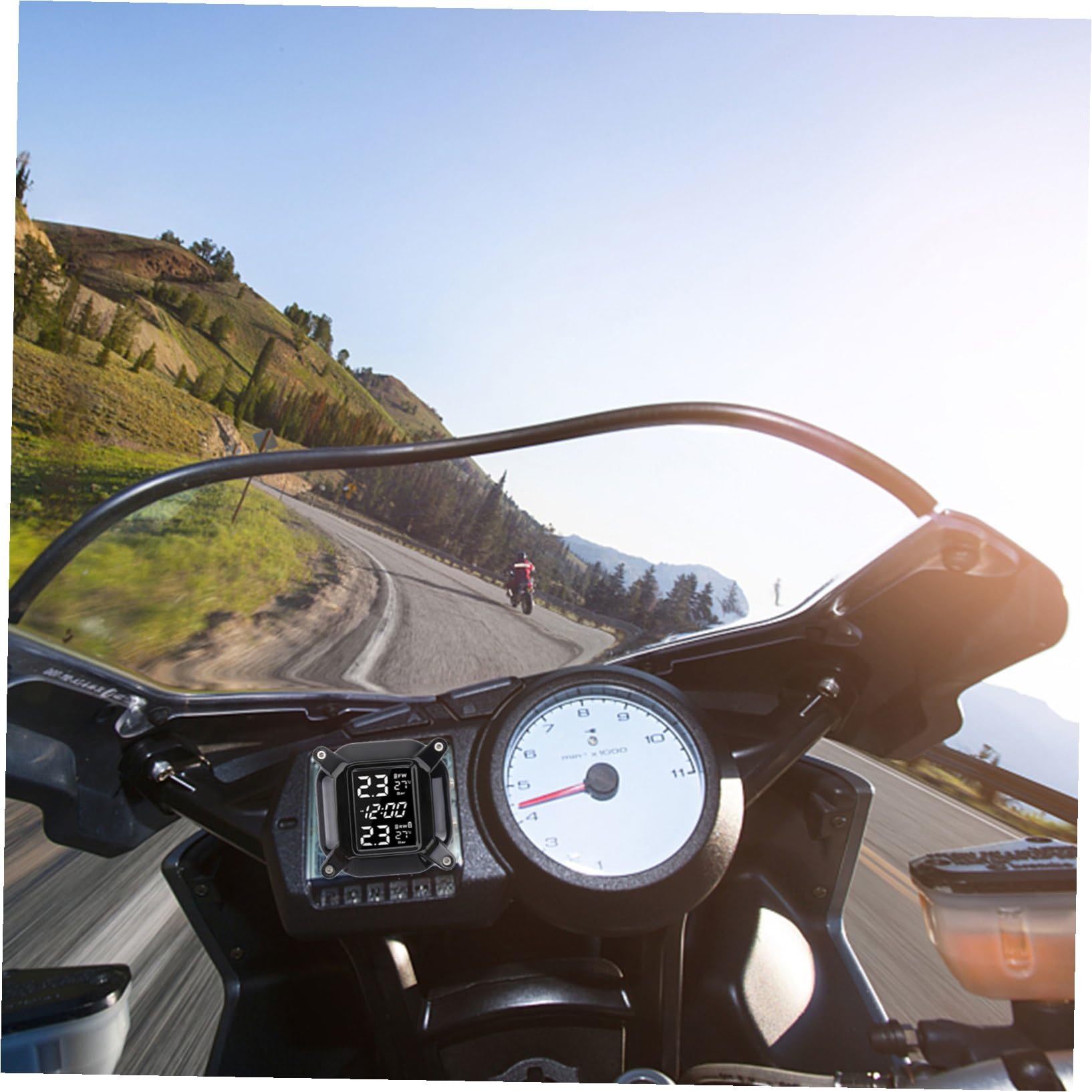 Toyvian Sensor de Presión de Neumáticos Monitoreo en Tiempo Real para Motocicleta para Control Exacto y Seguro y Material de Plástico Resistente