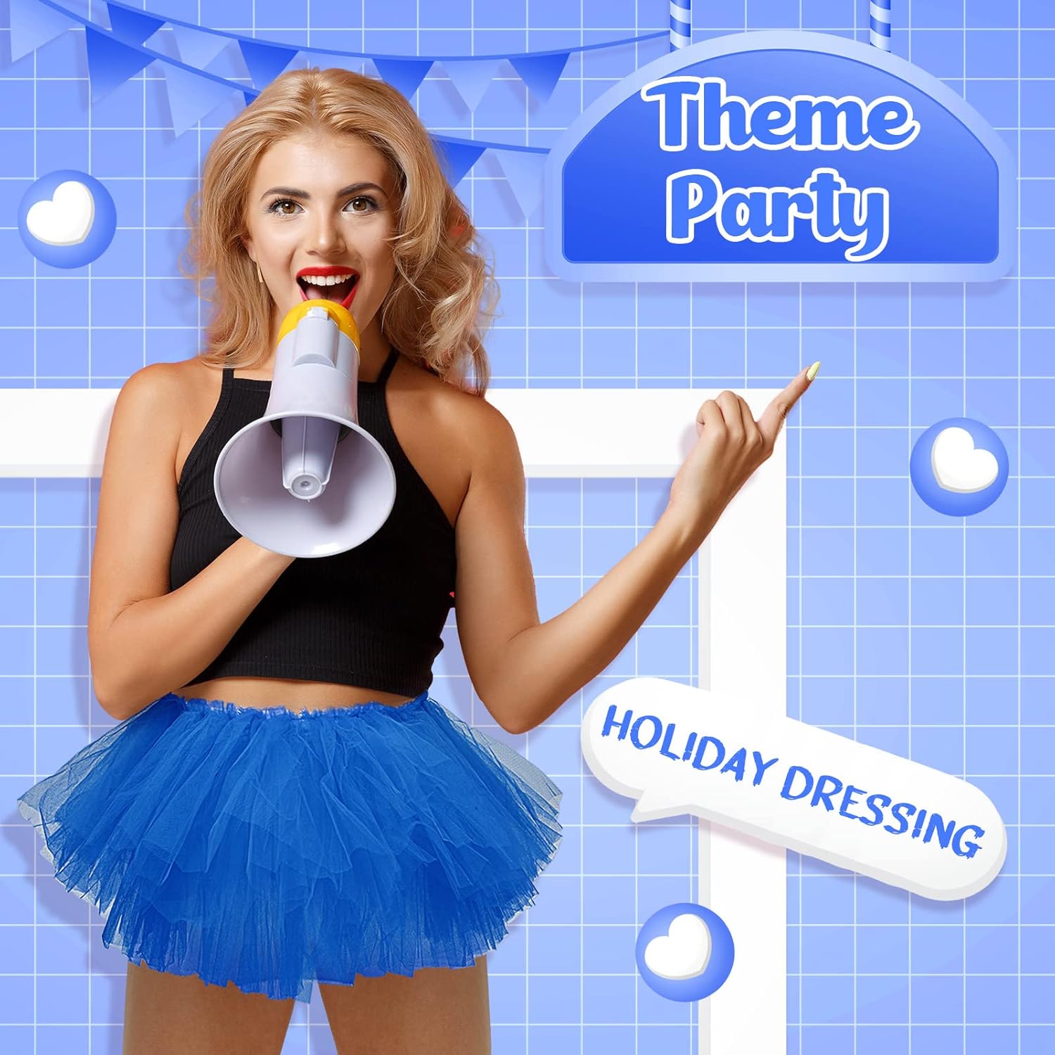 Handepo 9 Pcs Adult Tutu Skirts for Women 5 Layers Tulle Skirt Classic Elastic Tutu for Halloween Ballet Dance Party - Image 5