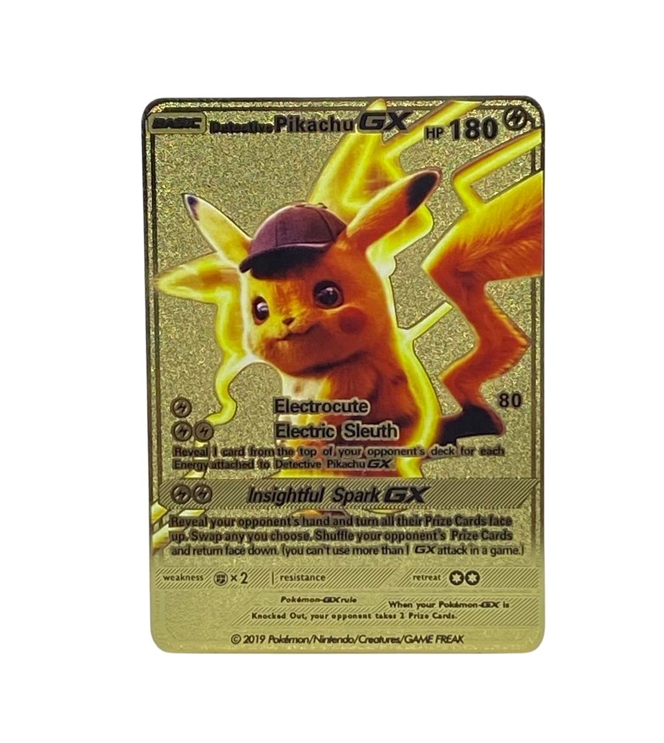 Amazon.com: Detective Pikachu GX Card (Custom Gold Metal Card) : Everything  Else
