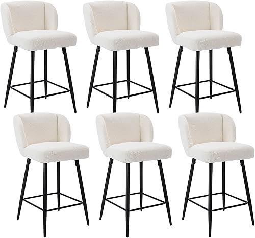 Miniatura 16 de Taburetes de bar de 26 pulgadas de altura de mostrador con respaldo, juego de 2 taburetes de bar modernos para encimera de cocina, taburetes de bar