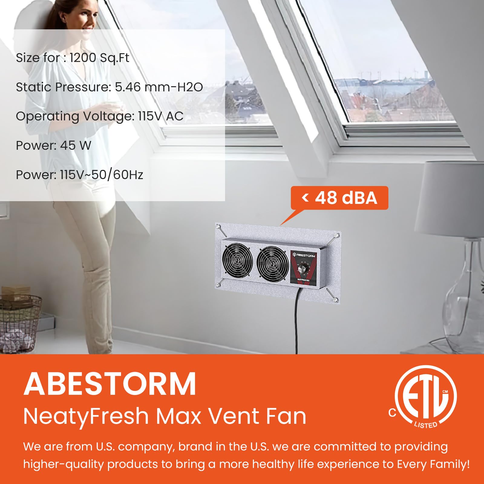Abestorm Ventilador de ventilación Crawlspace con humidistato, ventiladores de ventilación de sótano con termostato de protección contra deshumidistato y congelación, ventilador de ventilación dual