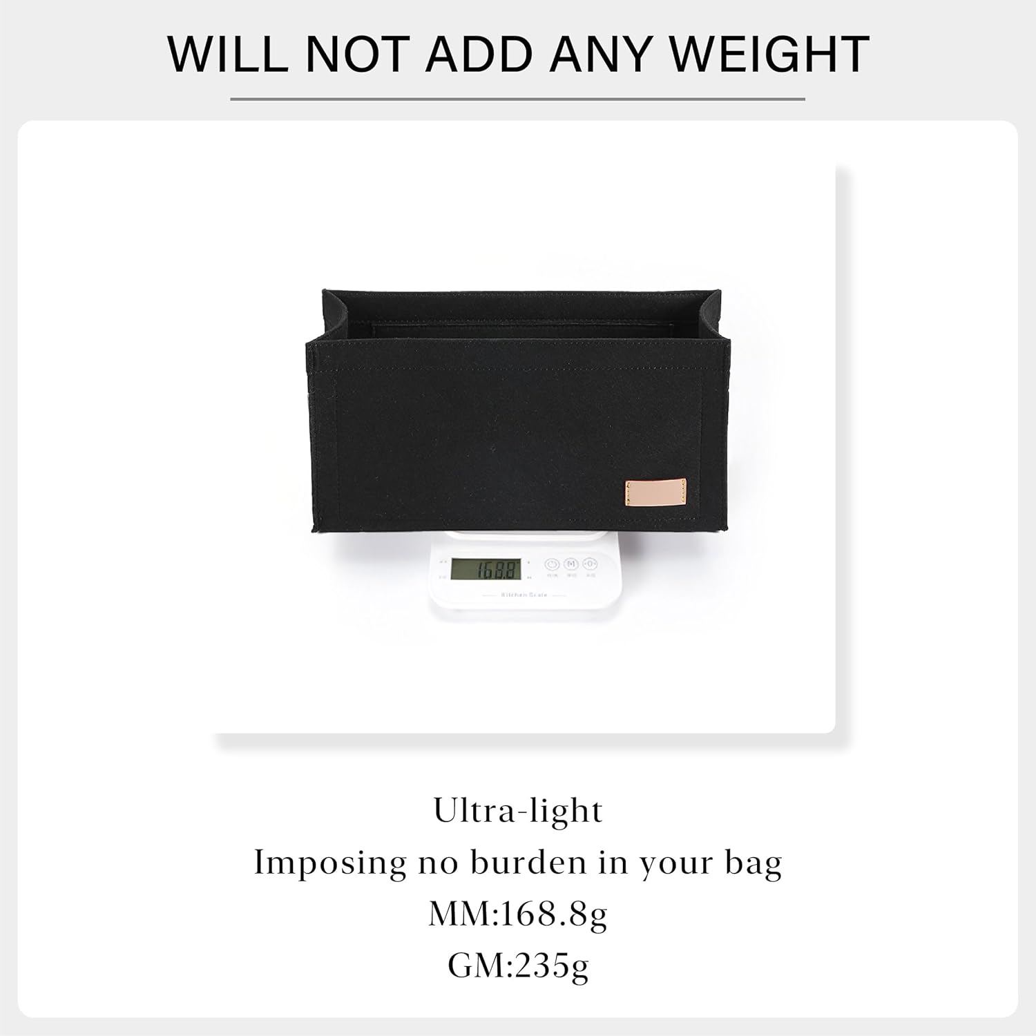 Tote Bag Organizer Insert Compatible with Dior Book Tote and onthego Bag Large,Premium Felt Lightweight Purse Organizer Insert for Handbags,Bags Shaper Purse Accessories with Zipper,GM,Black - Image 7