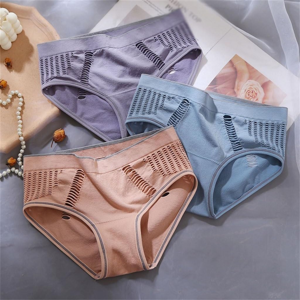 N/A パンティー 女性感覚 レースエッジ ミッドウエスト シームレス 中空 シームレス ソリッドカラー トライアングル 高弾性(L