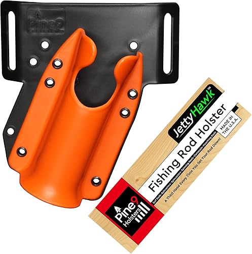 Vista 17 de JettyHawk - Funda para caña de pescar – Soporte para caña de pescar manos libres – Fabricado en Estados Unidos – transporte de cadera derecha