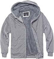 Vista 1 de Gary Com - Sudadera de sherpa pesada con capucha para hombre, forro de vellón grueso, con cremallera completa, cálida chaqueta de trabajo