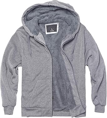 Gary Com Heavyweight Sherpa Hoodies for Men, Thick Fleece Lined Full Zip Up Winter Warm Sweatshirts Work Jackets