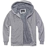 Heavyweight Sherpa Hoodies for Men, Thick Fleece Lined Full Zip Up Winter Warm Sweatshirts Work Jackets