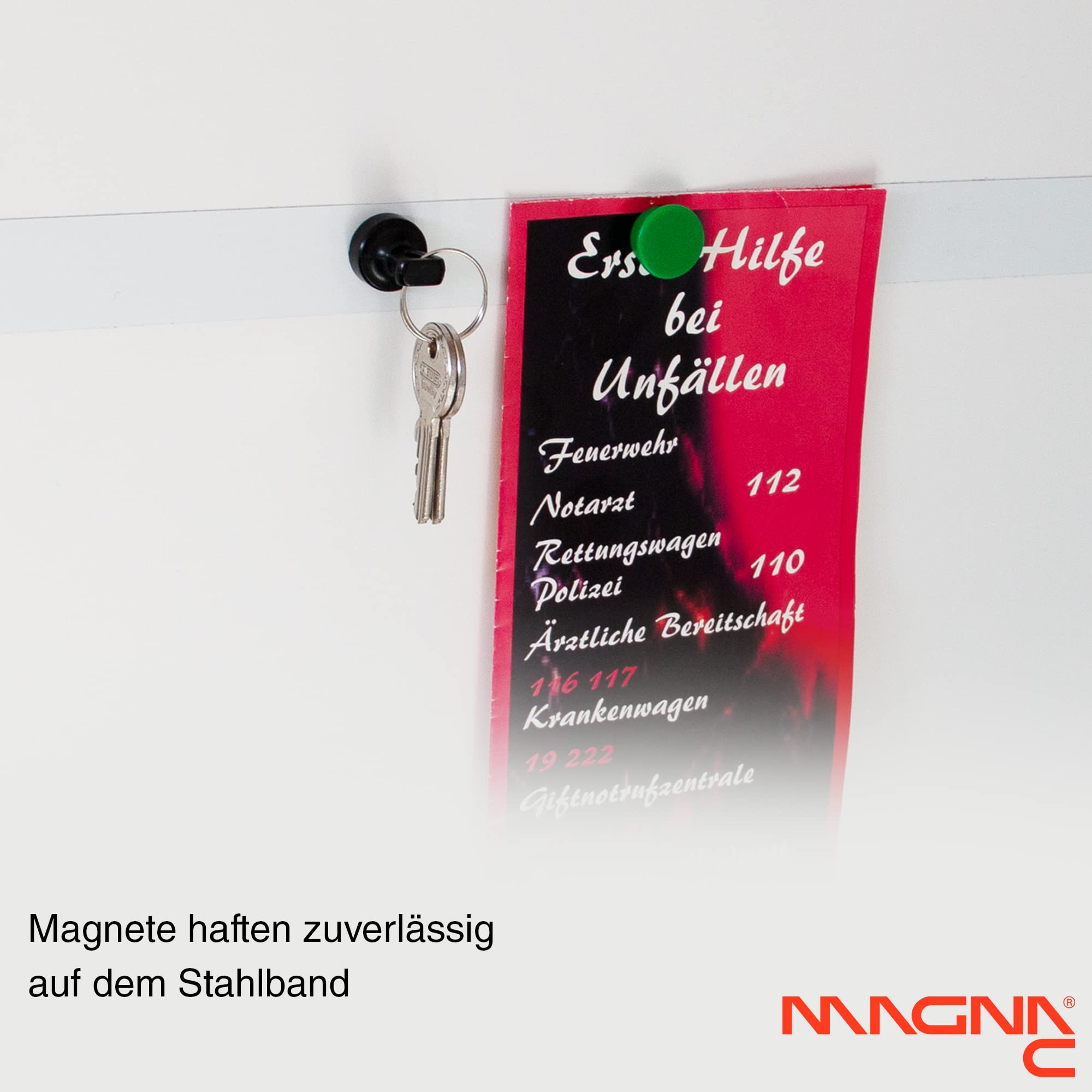 Magna-C Bande Métallique Autocollante Blanche 10m X 15mm - Support Pour Aimants, Figurine Tonies, Étageres Et Organisation
