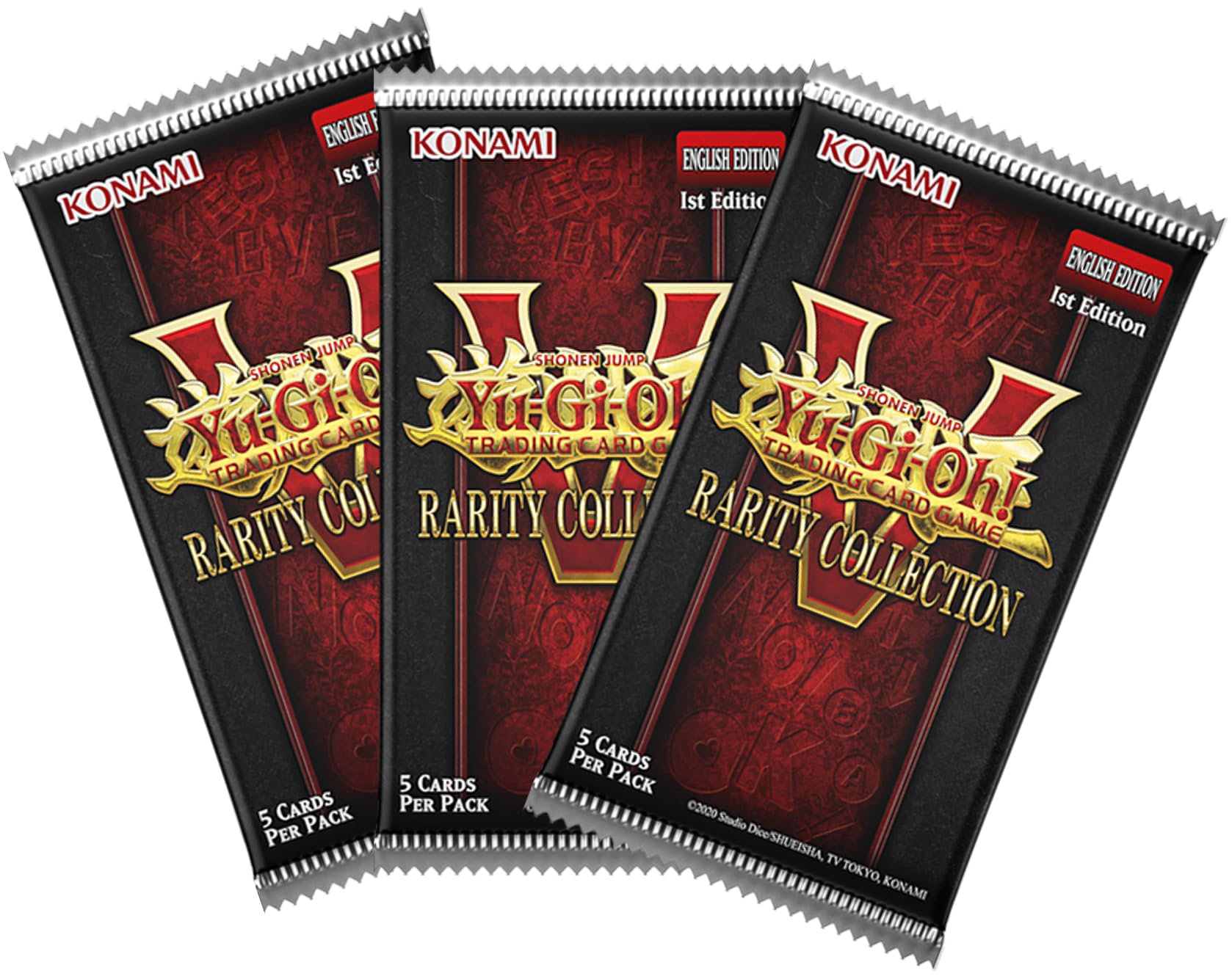 3X Booster Pack TO YU GI OH : Sealed Booster Pack Rarity Collection 5 V - 1st Edition English