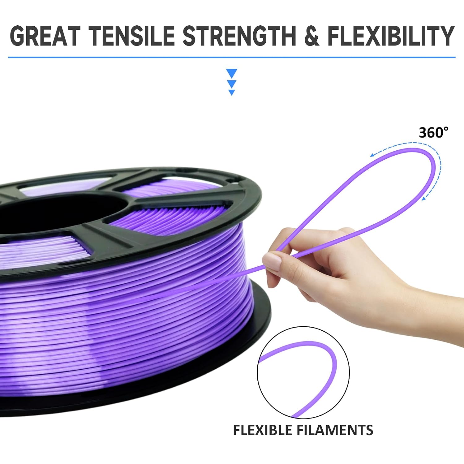 GIANTARM 3D Printer Filament, Silk Purple Pla Filament, 1Kg(2.2lbs) Spool, 1.75mm Dimension Accuracy +/- 0.03mm, 3D Printing Filament