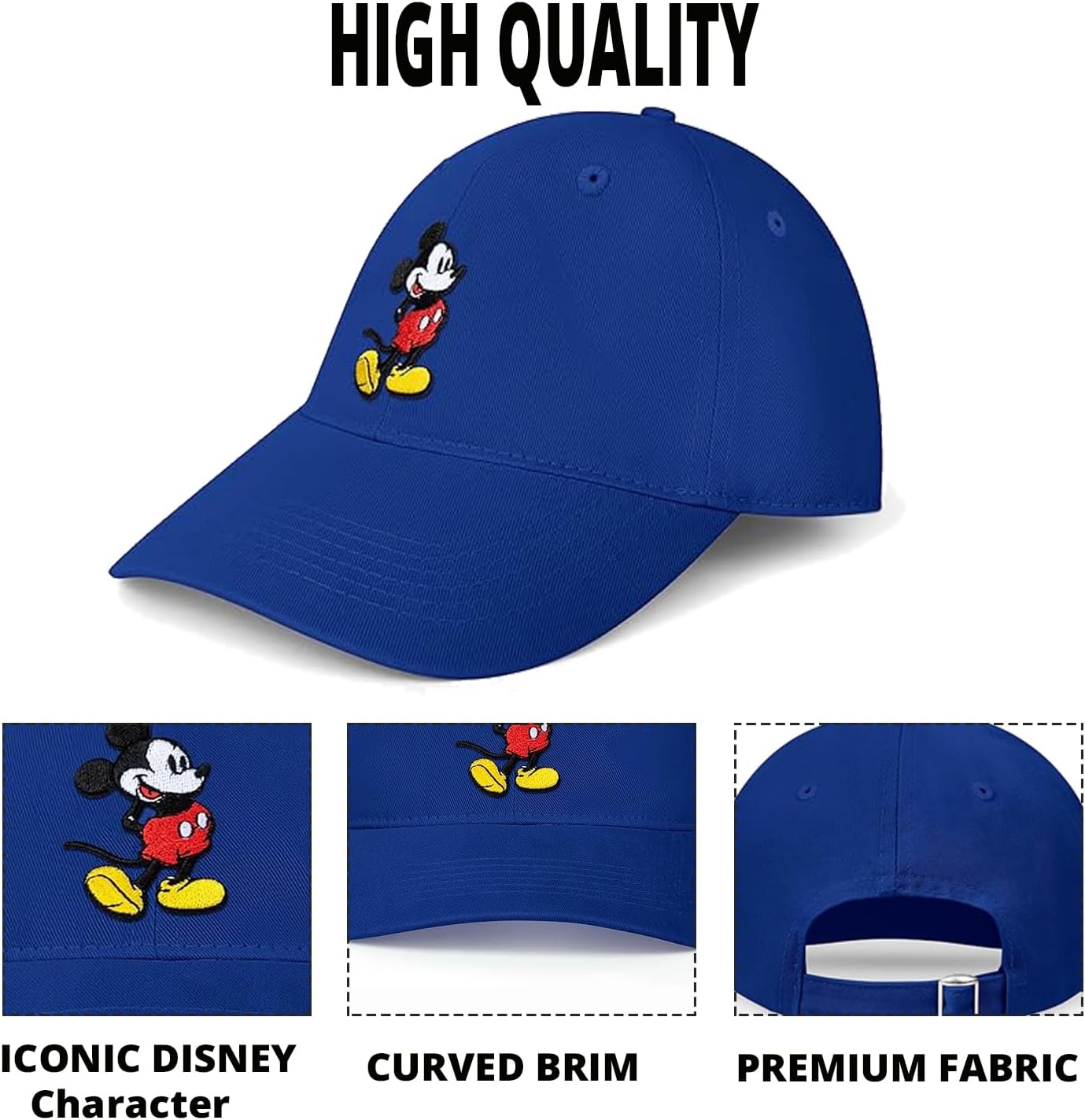 Disney Adult Baseball Cap, Mickey Mouse Adjustable Dad Hat - Image 5