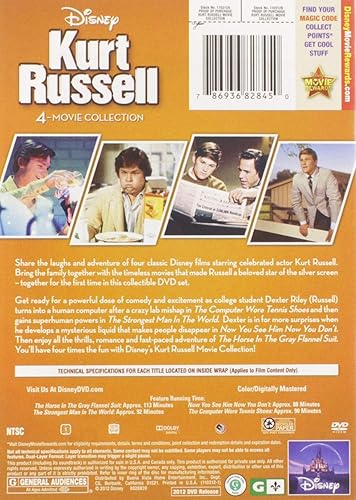 Miniatura 2 de Disney 4-Movie Collection Kurt Russell (Strongest Man in World Computer Wore Tennis Shoes Horse in the Grey Flanel Now You See Him)